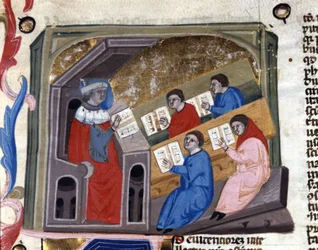 Uniwersytet. Rękopis z XIV wieku. Biblioteca Nazionale Braidense, Mediolan