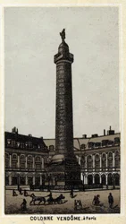 Kolumna Vendome na Place du o tej samej nazwie w Paryżu. Chromolitografia z końca XIX wieku.