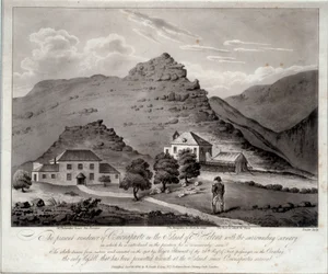 Widok na wyspę Sainte Helene (Ile Sainte-Helene) Rycina Malmaison z XIX wieku. Muzeum Zamkowe