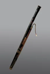 Instrument dęty: fagot z XVIII wieku. Barcelona. Muza muzyki.