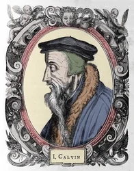 portret Jana Kalwina (1509-1564), francuskiego reformatora religijnego i pisarza.