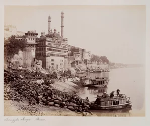 Meczet Aurangzeba, Benares, ok. 1885 (zdjęcie w sepii)