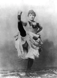 Louise Weber (1870-1929), znana również jako La Goulue, francuska tancerka kankana w Folies Bergère w Paryżu i modelka Toulouse-Lautreca
