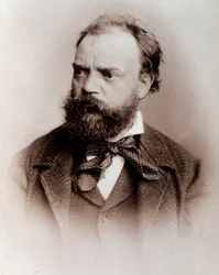 Portret Antonina Dworzaka (1841-1901) Angielskiego kompozytora XIX wieku. Bolonia, obywatelskie muzeum bibliograficzne