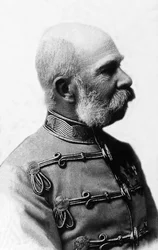 Portret Francois-Joseph (Francois Joseph) I Austrii (1830-1916), cesarza Austrii od 1848 do 1916, króla Czech i Węgier od 1867 do 1916.