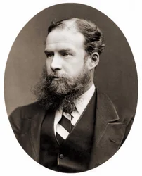 Portret sir Johna Lubbocka, barona Avebury (1834-1913), brytyjskiego polityka, przyrodnika i prehistoryka. Fotografia.