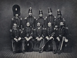 Portret oficerów belgijskiej Gwardii Narodowej