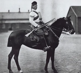 Sierżant 92. Gordon Highlanders, wyposażony jak konny piechota