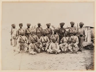15. (Ludhiana) pułk rdzennej piechoty bengalskiej w pustynnym krajobrazie Sudanu