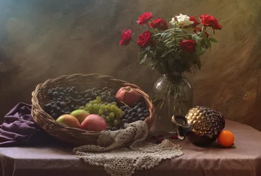 Klasyczne owoce i róże