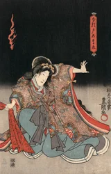 Ukiyo-e nadruk aktora w roli kobiecej autorstwa Kunisada