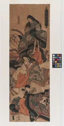 Trzy piękności naszej ojczyzny: Cesarzowa Kōmyō, Księżniczka Sotōri, Matka Michitsuna (Honchō sanbijin: Kōmyō Kōgō, Sotōri Hime, Udaishō Michitsuna no haha), ok. 1840 (kolorowy drzeworyt)