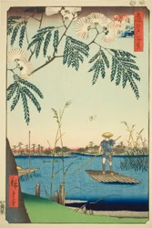 Wielebny Ayase Plan d Kanegafuchi (Ayase River Kanegafuchi), z serii „Grzbiet na grzbiety d fan net s Widoki Edo (Sto słynnych widoków Edo)”