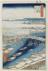 Bezchmurna pogoda po śniegu, most Nihonbashi, maj 1856