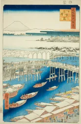 C ware af r S w at Japan B powód (Nihonbashi snow clear), z serii „Ridge dre d fa net views f Edo (słynne miejsce Edo 100 wyświetleń)”
