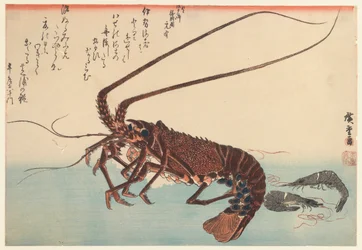 Raki i dwie krewetki, z serii Great Fish (rozpoczęty 1832), 1840 (kolorowy drzeworyt)