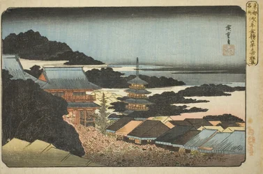 Tłumy na targach kończących rok w świątyni Kinryuzan w Asakusa (Asakusa Kinryuzan toshi no ichi gunshu), z serii „Słynne miejsca we wschodniej stolicy (Toto meisho)”