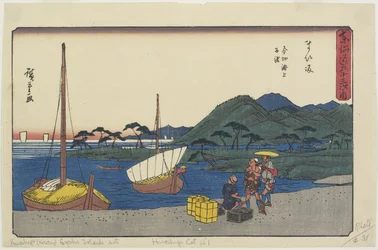 Port promowy na plaży Imagiri, Maisaka, 1841-1842