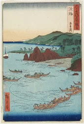 Plaża Goshiki (pięć kolorów), prowincja Awaji, wrzesień 1855