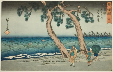 Hamamatsu — nie. 30, z serii „Pięćdziesiąt trzy stacje Tokaido (Tokaido gojusan tsugi),” znanej również jako Reisho Tokaido