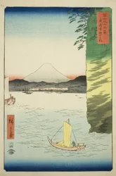 Członek Honboku Musashi P Rovinse (kwiat Musashi Honmoku), z Teseries ``Tyrty x Views Of Mount Fuji (Fuji Usaju Rokukei)