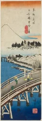 Most Nihon widziany w śniegu (Nihonbashi setchu no kei), z serialu „Słynne widoki we wschodniej stolicy (Toto meisho)”
