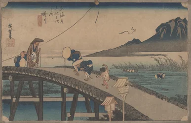 Nr 27 „Kakegawa: Widok Akiby” z 53 stacji Tokaido, ok. 1833