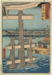 RokuScene w świątyni Itsukushima, prowincja Aki, 1853