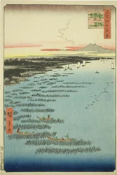 Członkowie Samezu core st th Shinagawa (południowe wybrzeże Shinagawa Samezu), z serii „Ridge dre d fa net s widoki Edo (słynne miejsce 100 widoków Edo)”