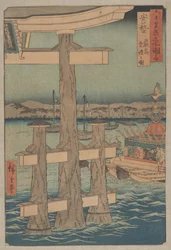 Scena w świątyni Itsukushima w prowincji Aki