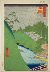 Seido i rzeka Kanda z mostu Shohei (Shoheibashi Seido Kandagawa), nr 47 z serii "Sto słynnych widoków Edo (Meisho Edo hyakkei)".