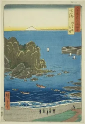 Prowincja Shimosa: The Outer Bay na plaży Choshi (Shimosa, Choshi no hama Toura), z serii „Słynne miejsca w sześćdziesięciu nieparzystych prowincjach (Rokujuyoshu meisho zue)”