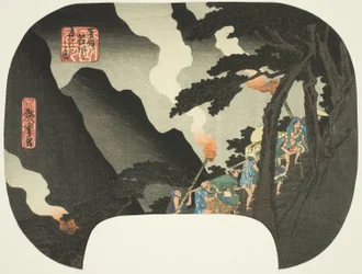 Podróżowanie nocą w górach Hakone na pograniczu prowincji Izu i Sagami (Zuso Hakone-yama yako no zu), z cyklu „Słynne miejsca w różnych prowincjach (Shokoku meisho)”