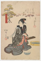 Drzewa, które przynoszą bogactwo i dobrobyt: Asaoki, okres Edo, 1847 (kolorowy drzeworyt)