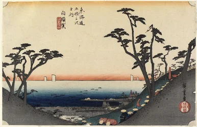Widok na zbocze Shiomi, Shirasuga, ok. 1833 r.