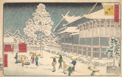 Znane miejsca Edo: Shiba Shinmei, XIX wiek.
