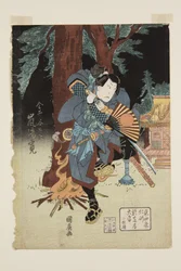 Aktor Arashi Rikan jako Kanai Yagor? (kolorowy druk drzeworytu)