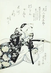Kikugoro Onoe w roli Tonase (drewnodruk)