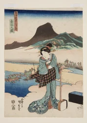 Widok Kanaya (Kanaya no zu) (kolorowy drzeworyt)