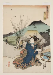 Widok Mariko (Mariko no zu) (kolorowy drzeworyt)
