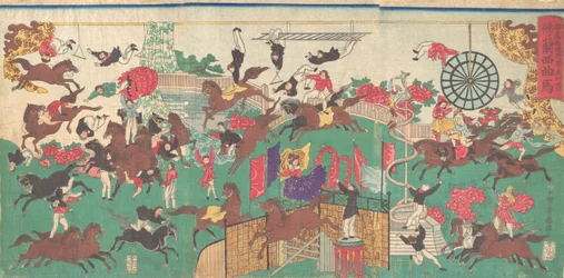 Francuski obraz questrian shi r ku s tee z dźwiękiem g wiersz ds f Asakusa Kanon ręka MP e W dzielnicy Asakusa Kanon. . . , 1871.