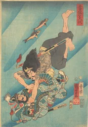 Tanmeijirō Genshōgo walczący pod wodą