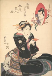 Wizerunek aktora w pucharze sake, ca. 1825.