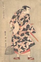 Aktor Ichikawa Yaozo III w roli Fuwa Banzaemona ze sztuki Ukiyozuka hiyoku..., 1774.