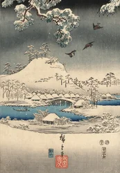 Ukiyo-Picture P Hayashi t f Rom Tee f Genji autorstwa Genji przez National Plan d Hiroshige
