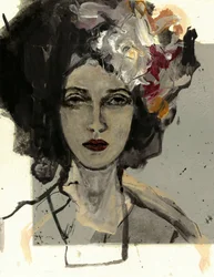Mroczny portret kwiatowy