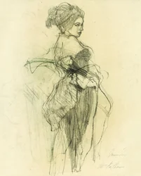 Szkic eleganckiej kobiety