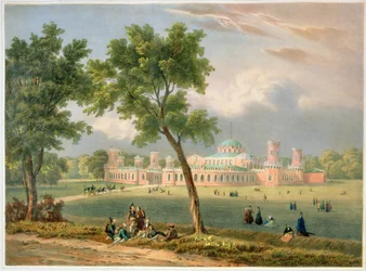 Pałac Piotra Wielkiego w Moskwie, druk Edouard Jean-Marie Hostein (1804-89), wyd. Lemercier, Paryż, lata czterdzieste XIX wieku