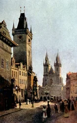 plac Starometsky i ratusz w Pradze, ok. 1900 (druk)