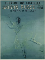 Plakat reklamowy tancerki baletowej Anny Pawłowej w balecie Les sylphides F. Chopina, 1909